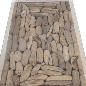 ΤΡΑΠΕΖΙ ΣΑΛΟΝΙΟΥ ΟΡΘΟΓΩΝΙΟ SPARROW HM18366 DRIFTWOOD--ΓΥΑΛΙ 105x45x47Υεκ. - Pakobazaar