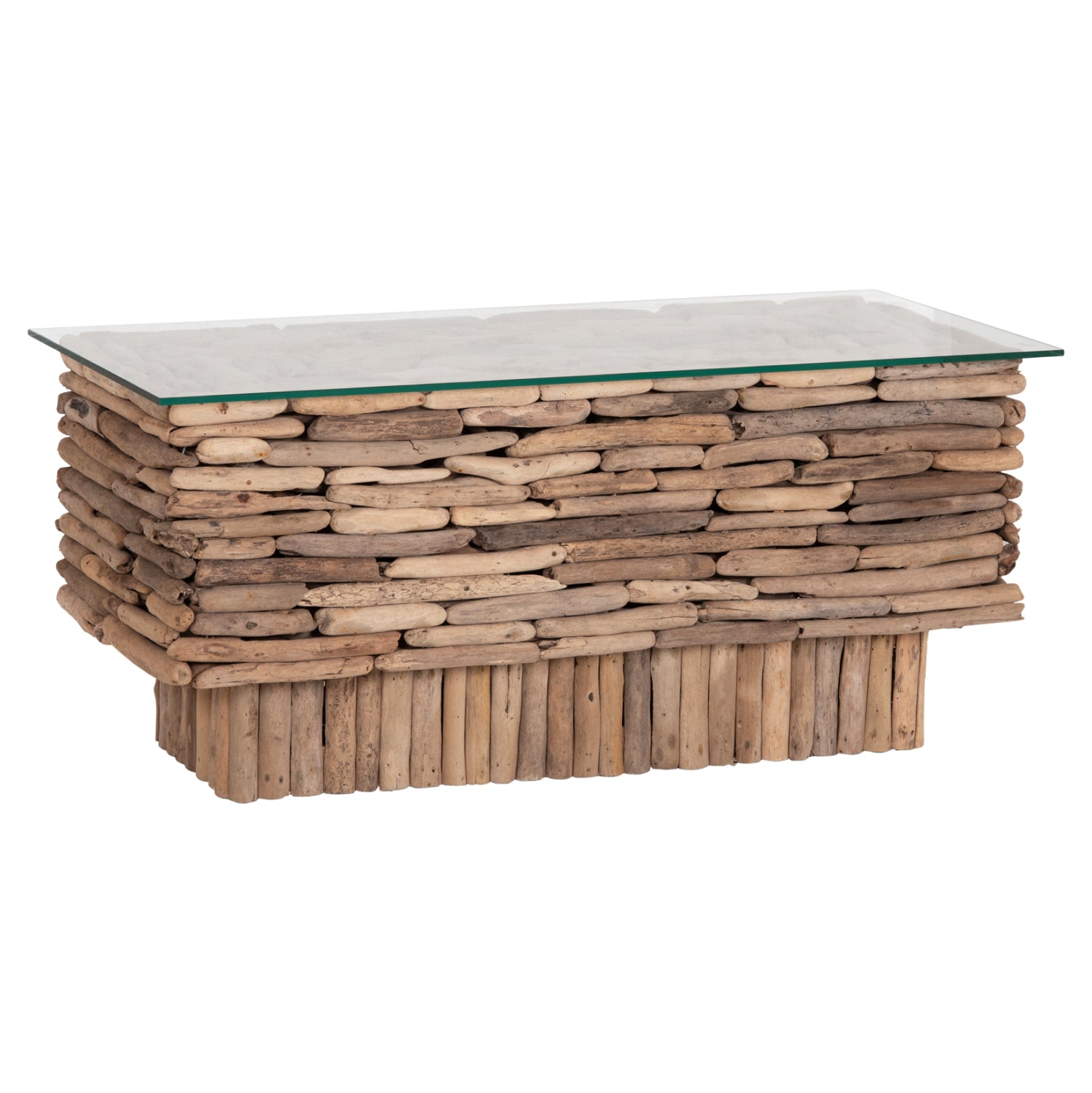 ΤΡΑΠΕΖΙ ΣΑΛΟΝΙΟΥ ΟΡΘΟΓΩΝΙΟ SPARROW HM18366 DRIFTWOOD--ΓΥΑΛΙ 105x45x47Υεκ. - Pakobazaar