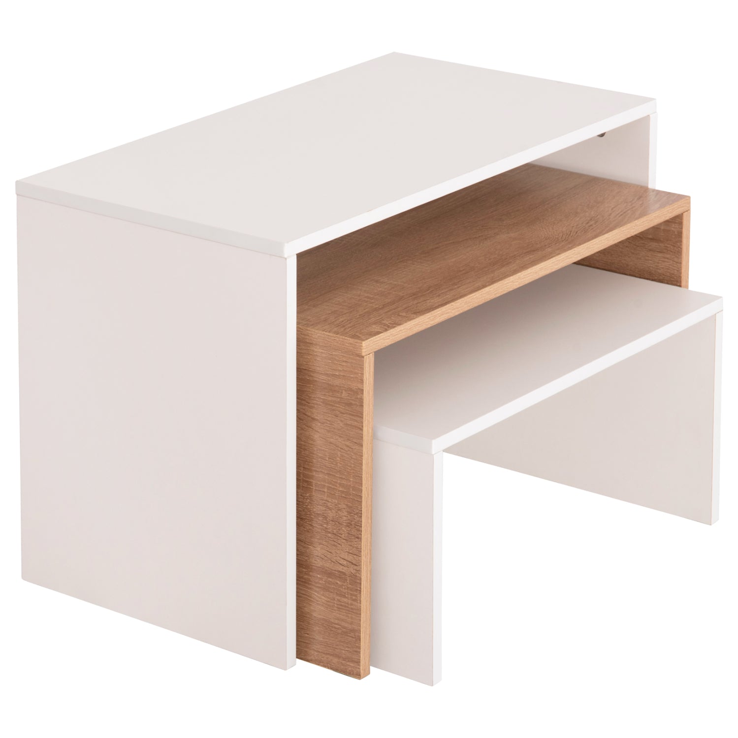 ΤΡΑΠΕΖΙ ΣΑΛΟΝΙΟΥ ΣΕΤ 3ΤΜΧ BENTIL HM9444.11 ΜΕΛΑΜΙΝΗ SONAMA-ΛΕΥΚΟ 65x35x45Υεκ - Pakobazaar