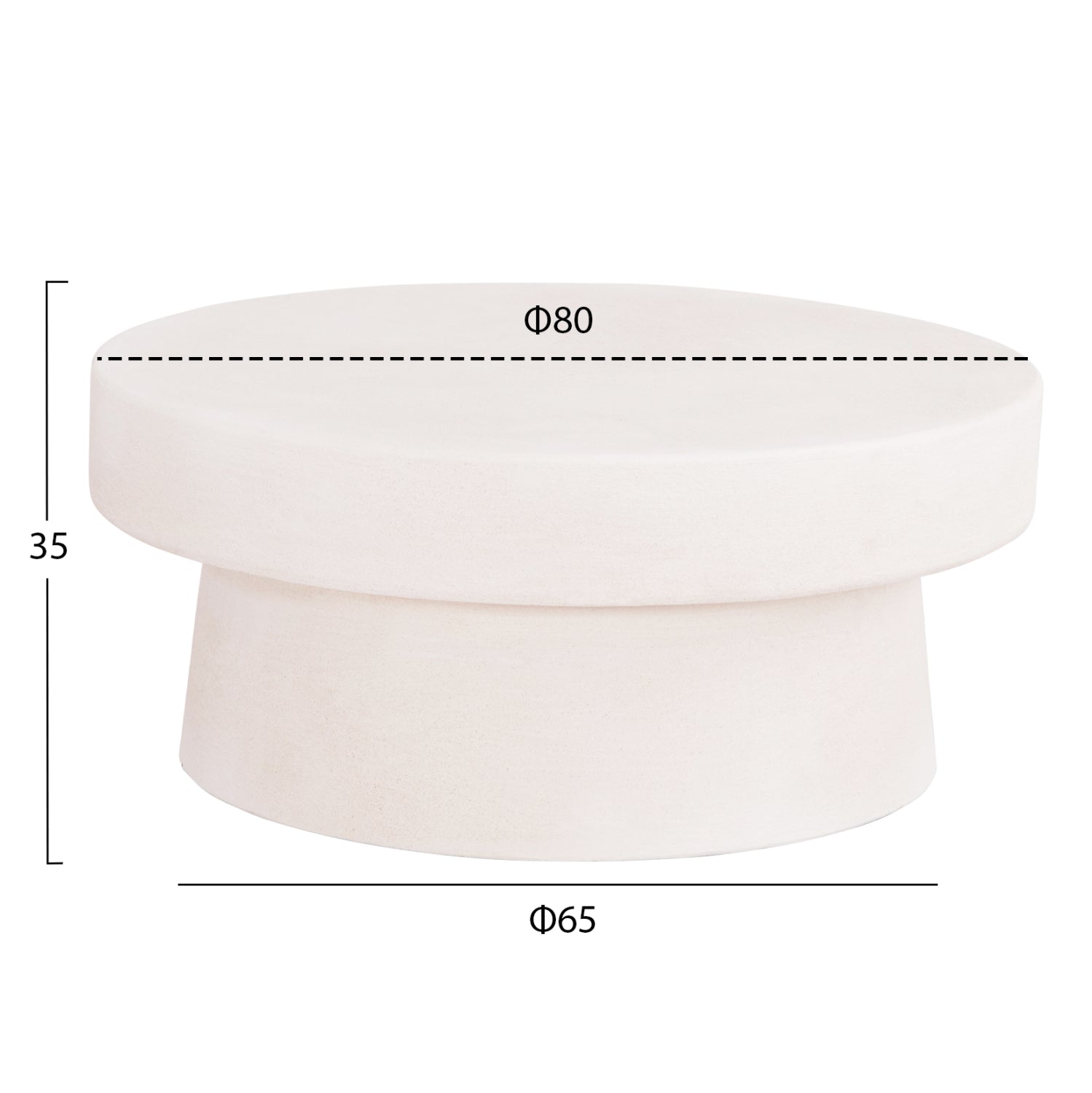 ΤΡΑΠΕΖΙ ΣΑΛΟΝΙΟΥ ΣΤΡΟΓΓΥΛΟ ΣΕΙΡΑ SANTORINI HM18050 MDF ΣΕ ΥΠΟΛΕΥΚΟ ΧΡΩΜΑ Φ80x35Υεκ. - Pakobazaar