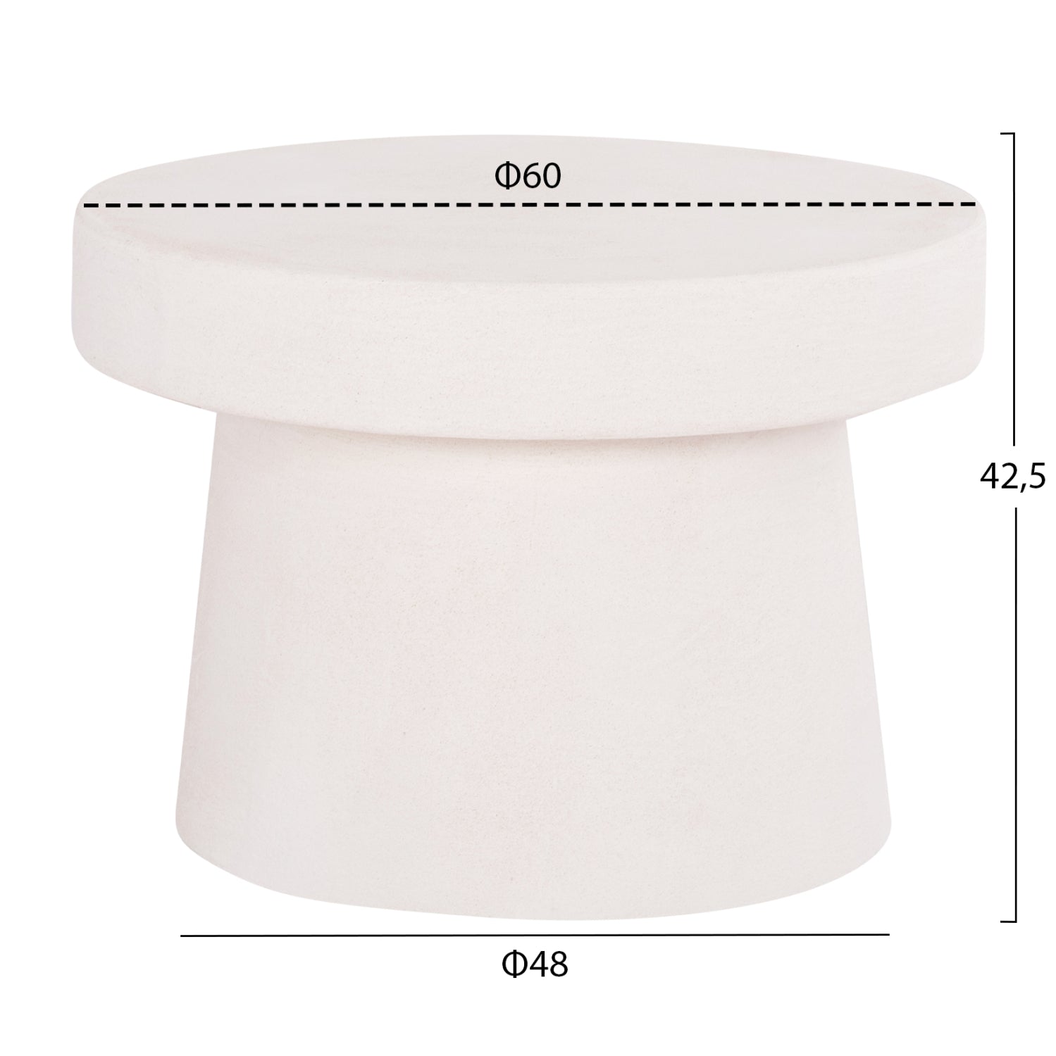 ΤΡΑΠΕΖΙ ΣΑΛΟΝΙΟΥ ΣΤΡΟΓΓΥΛΟ ΣΕΙΡΑ SANTORINI HM18051 MDF ΣΕ ΥΠΟΛΕΥΚΟ ΧΡΩΜΑ Φ60x42,5Υεκ. - Pakobazaar