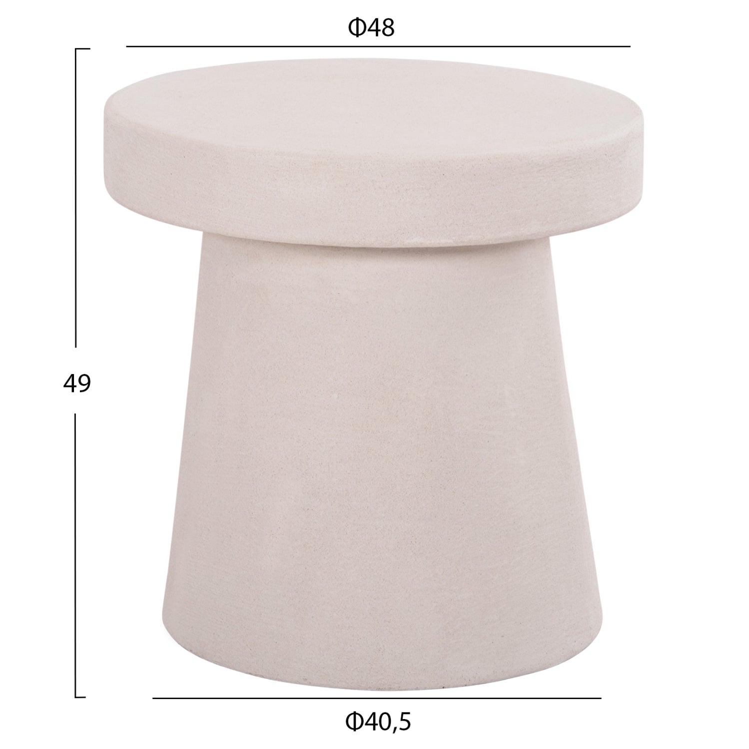 ΤΡΑΠΕΖΙ ΣΑΛΟΝΙΟΥ ΣΤΡΟΓΓΥΛΟ ΣΕΙΡΑ SANTORINI HM18052 MDF ΣΕ ΥΠΟΛΕΥΚΟ ΧΡΩΜΑ Φ48x49Υεκ. - Pakobazaar