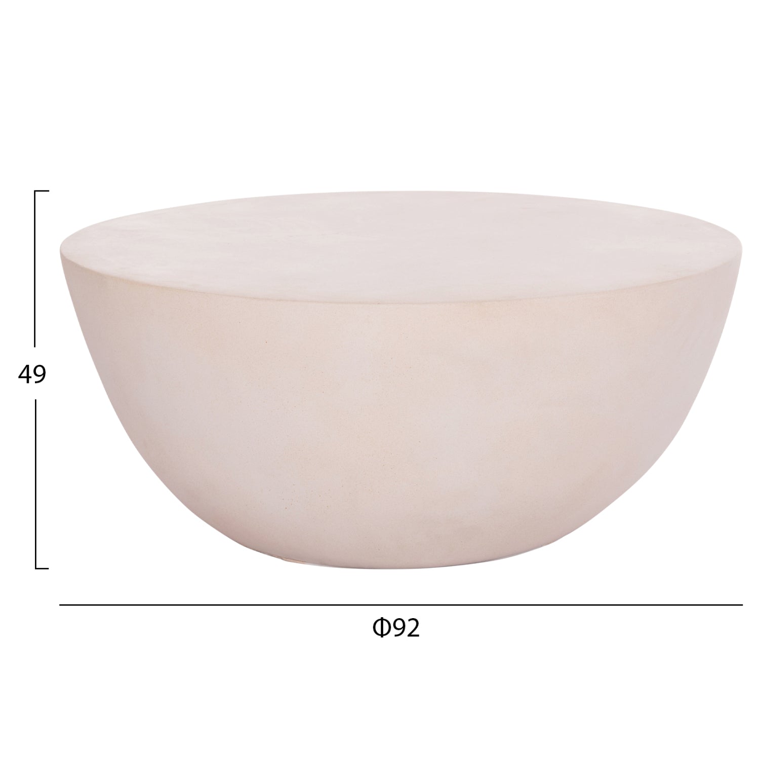 ΤΡΑΠΕΖΙ ΣΑΛΟΝΙΟΥ ΣΤΡΟΓΓΥΛΟ ALLAN HM18162.02 FIBER CEMENT ΣΕ ΑΝΟΙΧΤΟ ΜΠΕΖ--Φ92x49Υεκ. - Pakobazaar
