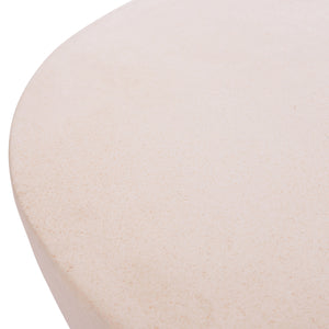 ΤΡΑΠΕΖΙ ΣΑΛΟΝΙΟΥ ΣΤΡΟΓΓΥΛΟ ALLAN HM18162.02 FIBER CEMENT ΣΕ ΑΝΟΙΧΤΟ ΜΠΕΖ--Φ92x49Υεκ. - Pakobazaar