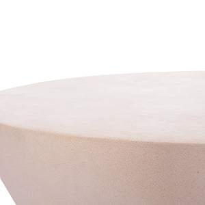 ΤΡΑΠΕΖΙ ΣΑΛΟΝΙΟΥ ΣΤΡΟΓΓΥΛΟ ALLAN HM18162.02 FIBER CEMENT ΣΕ ΑΝΟΙΧΤΟ ΜΠΕΖ--Φ92x49Υεκ. - Pakobazaar