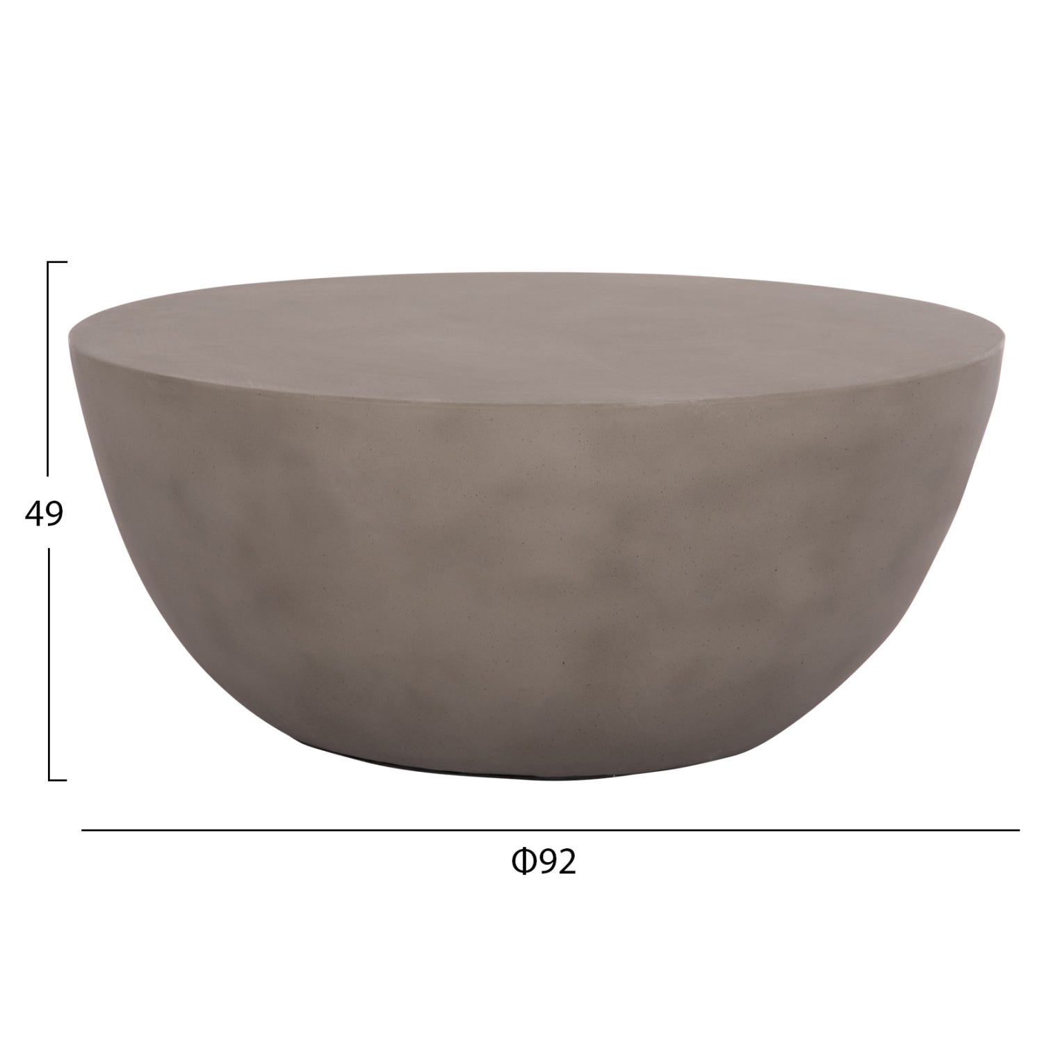 ΤΡΑΠΕΖΙ ΣΑΛΟΝΙΟΥ ΣΤΡΟΓΓΥΛΟ ALLAN HM18162.03 FIBER CEMENT ΣΕ ΓΚΡΙ--Φ92x49Υεκ. - Pakobazaar