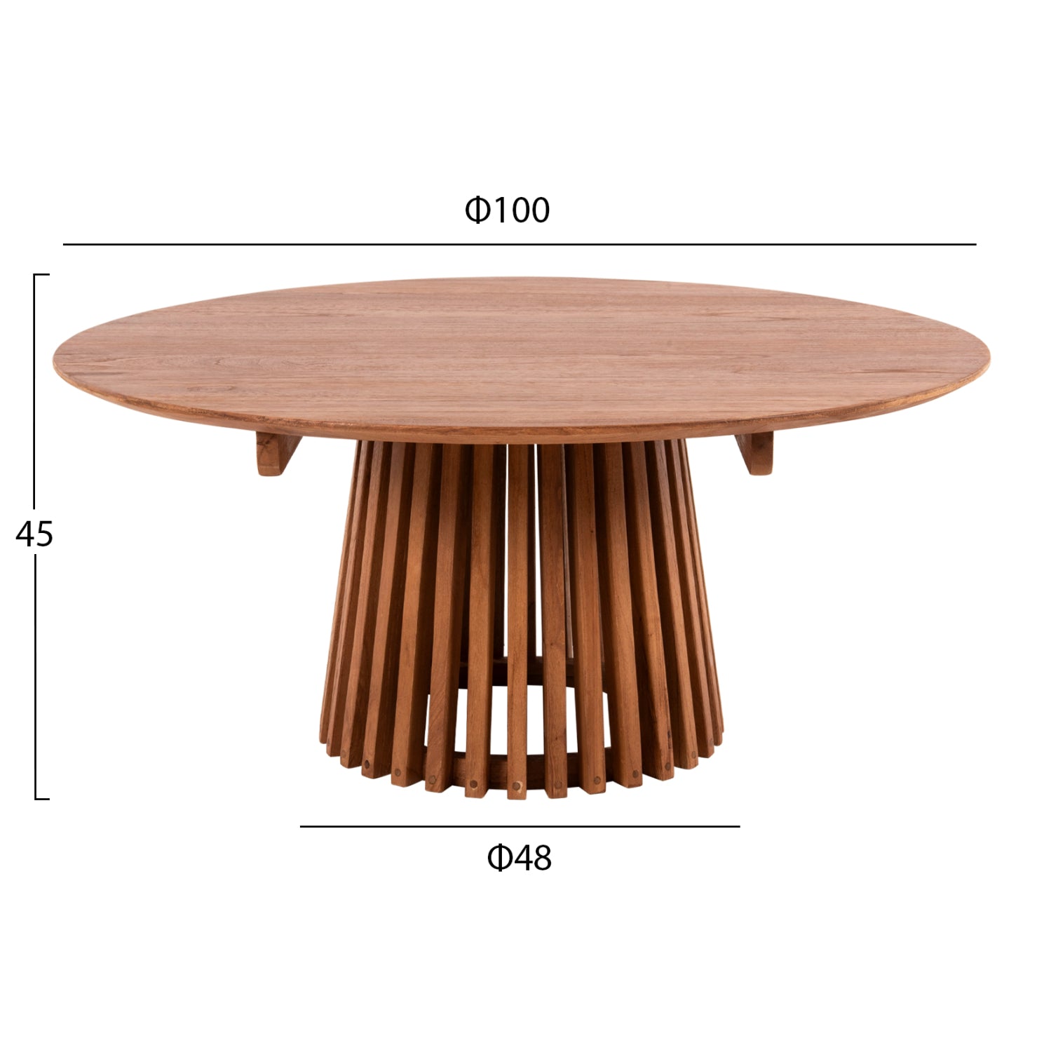 ΤΡΑΠΕΖΙ ΣΑΛΟΝΙΟΥ ΣΤΡΟΓΓΥΛΟ FRANTZ HM9523.11 ΜΑΣΙΦ MINDI ΞΥΛΟ-ΦΥΣΙΚΟ Φ100X45Υεκ. - Pakobazaar