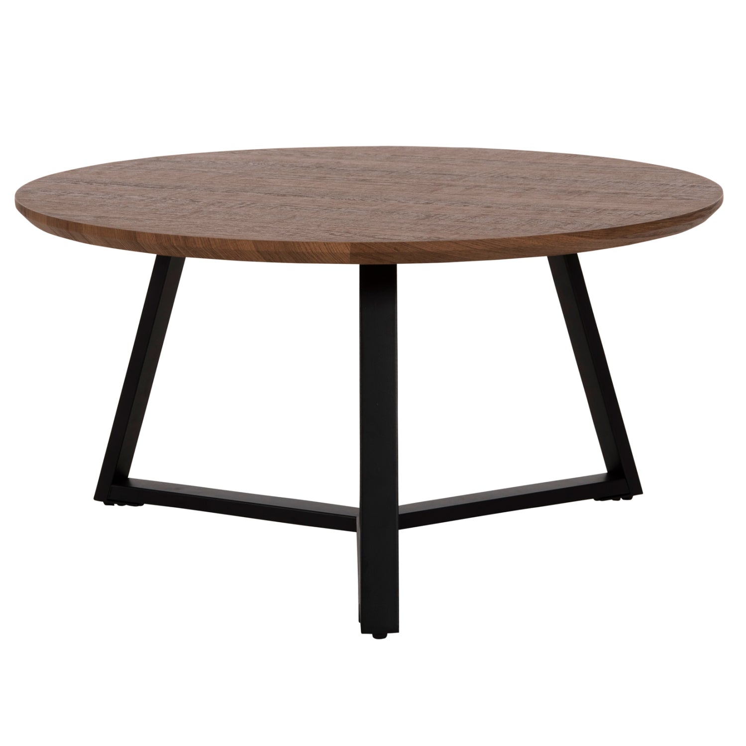 ΤΡΑΠΕΖΙ ΣΑΛΟΝΙΟΥ ΣΤΡΟΓΓΥΛΟ ROCKET HM9586.04 MDF WALNUT-ΜΑΥΡΗ ΣΑΓΡΕ ΒΑΣΗ Φ80x42Υεκ. - Pakobazaar