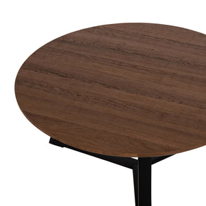 ΤΡΑΠΕΖΙ ΣΑΛΟΝΙΟΥ ΣΤΡΟΓΓΥΛΟ ROCKET HM9586.04 MDF WALNUT-ΜΑΥΡΗ ΣΑΓΡΕ ΒΑΣΗ Φ80x42Υεκ. - Pakobazaar