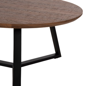 ΤΡΑΠΕΖΙ ΣΑΛΟΝΙΟΥ ΣΤΡΟΓΓΥΛΟ ROCKET HM9586.04 MDF WALNUT-ΜΑΥΡΗ ΣΑΓΡΕ ΒΑΣΗ Φ80x42Υεκ. - Pakobazaar