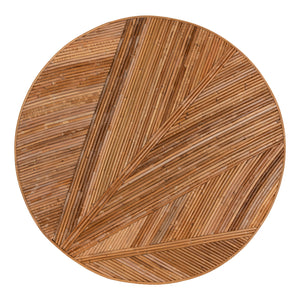 ΤΡΑΠΕΖΙ ΣΑΛΟΝΙΟΥ GATSBY ΣΤΡΟΓΓΥΛΟ HM9651 RATTAN ΧΡΩΜΑ ΦΥΣΙΚΟ Φ100x50Y εκ. - Pakobazaar