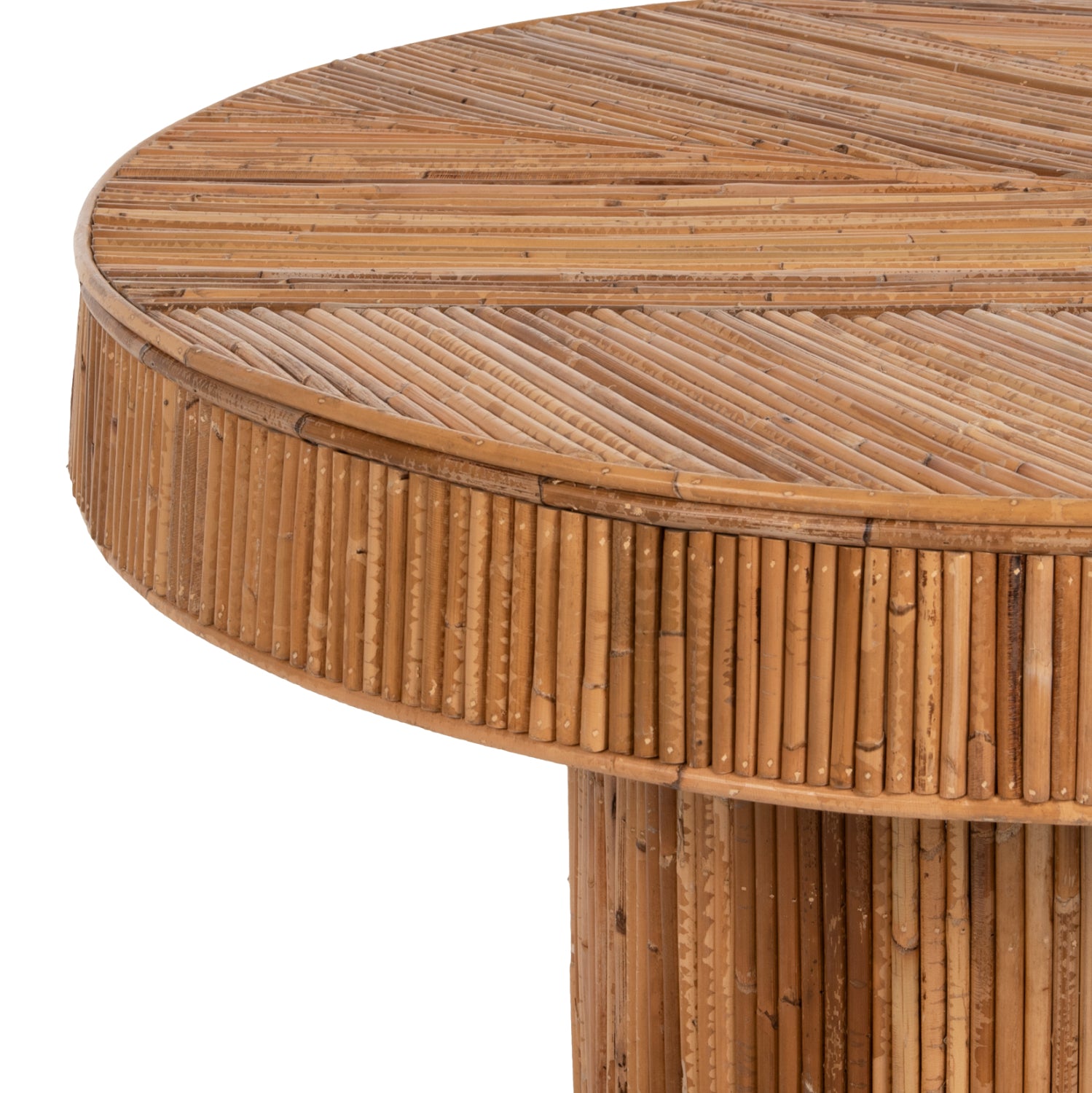 ΤΡΑΠΕΖΙ ΣΑΛΟΝΙΟΥ GATSBY ΣΤΡΟΓΓΥΛΟ HM9651 RATTAN ΧΡΩΜΑ ΦΥΣΙΚΟ Φ100x50Y εκ. - Pakobazaar