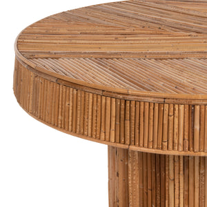ΤΡΑΠΕΖΙ ΣΑΛΟΝΙΟΥ GATSBY ΣΤΡΟΓΓΥΛΟ HM9651 RATTAN ΧΡΩΜΑ ΦΥΣΙΚΟ Φ100x50Y εκ. - Pakobazaar
