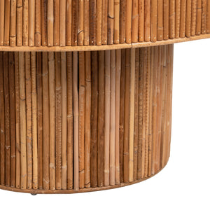 ΤΡΑΠΕΖΙ ΣΑΛΟΝΙΟΥ GATSBY ΣΤΡΟΓΓΥΛΟ HM9651 RATTAN ΧΡΩΜΑ ΦΥΣΙΚΟ Φ100x50Y εκ. - Pakobazaar