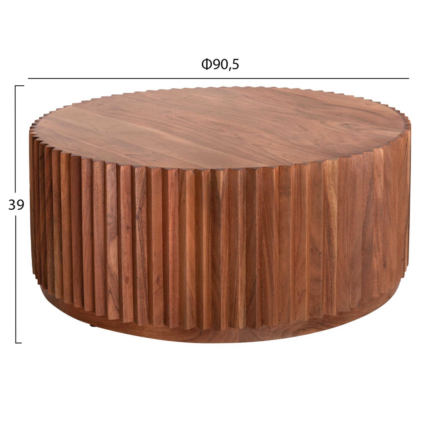 ΤΡΑΠΕΖΙ ΣΑΛΟΝΙΟΥ ΣΤΡΟΓΓΥΛΟ SEDGE HM9695 ΜΑΣΙΦ ΑΚΑΚΙΑ-ΦΥΣΙΚΟ ΧΡΩΜΑ Φ90Χ38Υεκ. - Pakobazaar