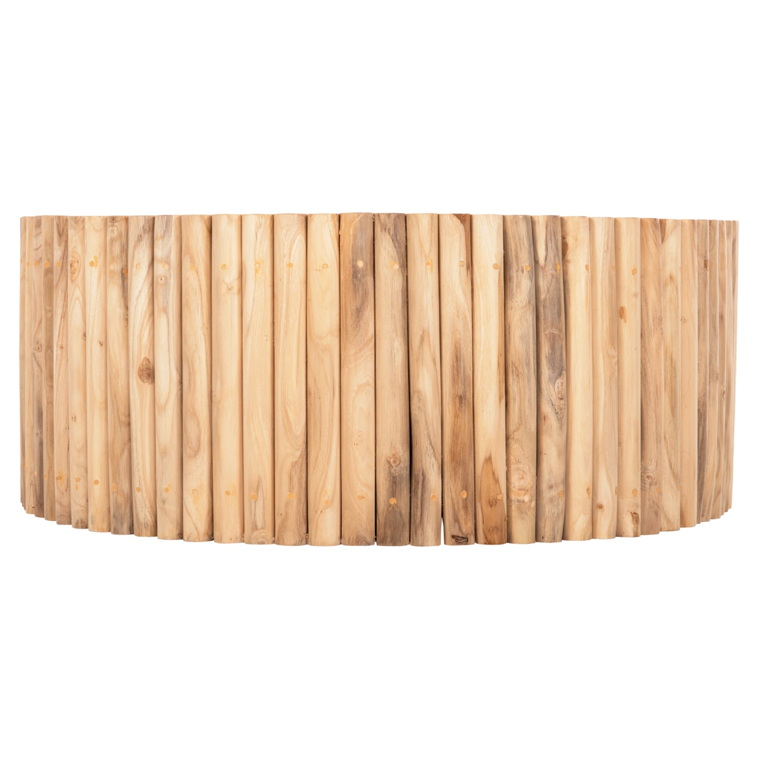 ΤΡΑΠΕΖΙ ΣΑΛΟΝΙΟΥ ΣΤΡΟΓΓΥΛΟ COOTER HM9862 ΚΛΑΔΙΑ TEAK-ΦΥΣΙΚΟ Φ100x40Υεκ. - Pakobazaar
