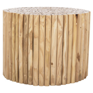 ΤΡΑΠΕΖΙ ΣΑΛΟΝΙΟΥ ΣΤΡΟΓΓΥΛΟ COOTER HM9864 ΚΛΑΔΙΑ TEAK-ΦΥΣΙΚΟ Φ60,5x46Υεκ. - Pakobazaar