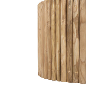 ΤΡΑΠΕΖΙ ΣΑΛΟΝΙΟΥ ΣΤΡΟΓΓΥΛΟ COOTER HM9864 ΚΛΑΔΙΑ TEAK-ΦΥΣΙΚΟ Φ60,5x46Υεκ. - Pakobazaar