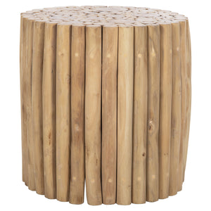 ΤΡΑΠΕΖΙ ΣΑΛΟΝΙΟΥ ΣΤΡΟΓΓΥΛΟ COOTER HM9865 ΚΛΑΔΙΑ TEAK-ΦΥΣΙΚΟ Φ39x40,5Υεκ. - Pakobazaar