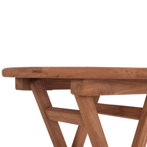 ΤΡΑΠΕΖΙ ΣΚΗΝΟΘΕΤΗ ΣΤΡΟΓΓΥΛΟ ERIS HM18119 ΞΥΛΟ TEAK--ΦΥΣΙΚΟ Φ60x75Υεκ. - Pakobazaar