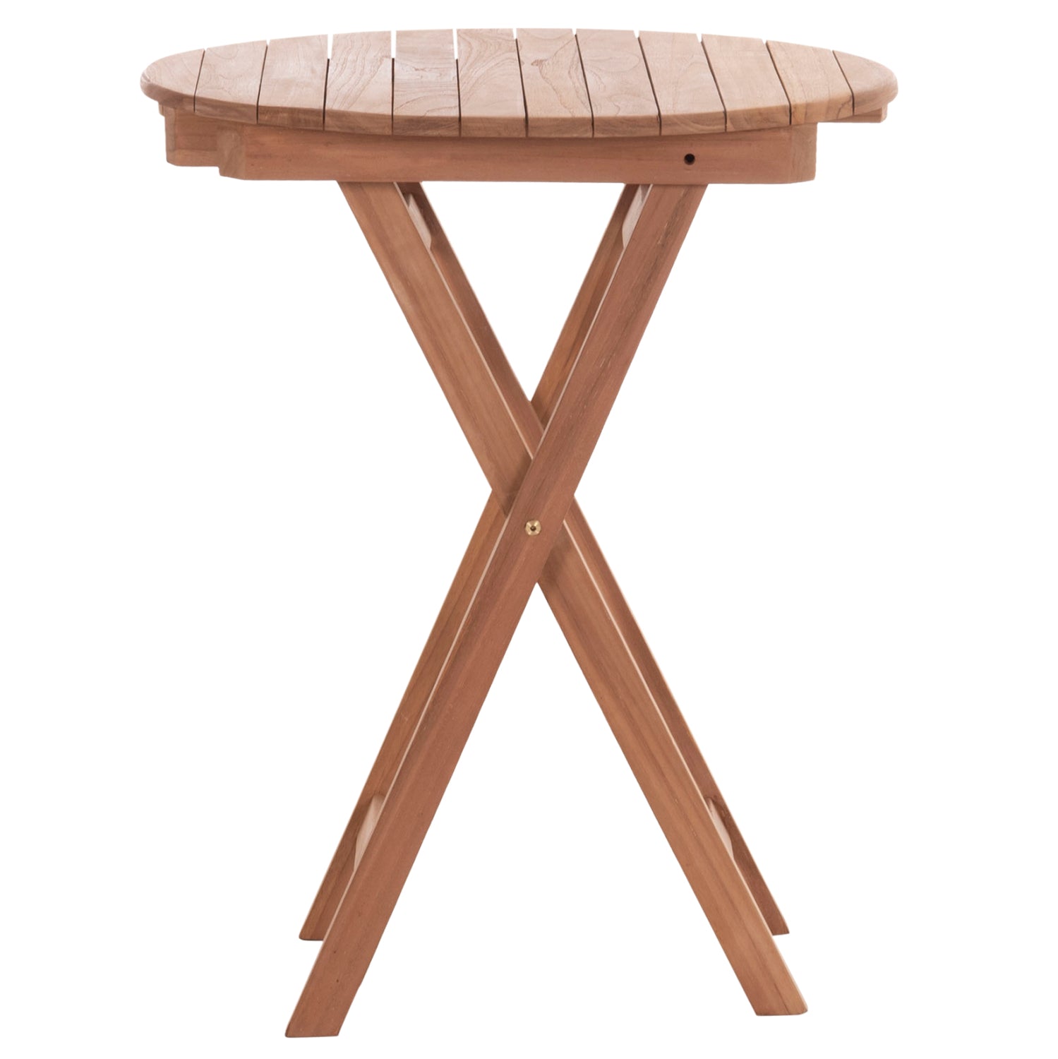 ΤΡΑΠΕΖΙ ΣΚΗΝΟΘΕΤΗ ΣΤΡΟΓΓΥΛΟ HEIDEL HM18120 ΞΥΛΟ TEAK--ΦΥΣΙΚΟ Φ60x75Υεκ. - Pakobazaar