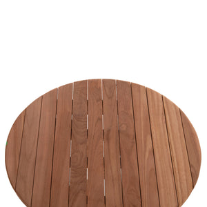 ΤΡΑΠΕΖΙ ΣΚΗΝΟΘΕΤΗ ΣΤΡΟΓΓΥΛΟ HEIDEL HM18120 ΞΥΛΟ TEAK--ΦΥΣΙΚΟ Φ60x75Υεκ. - Pakobazaar