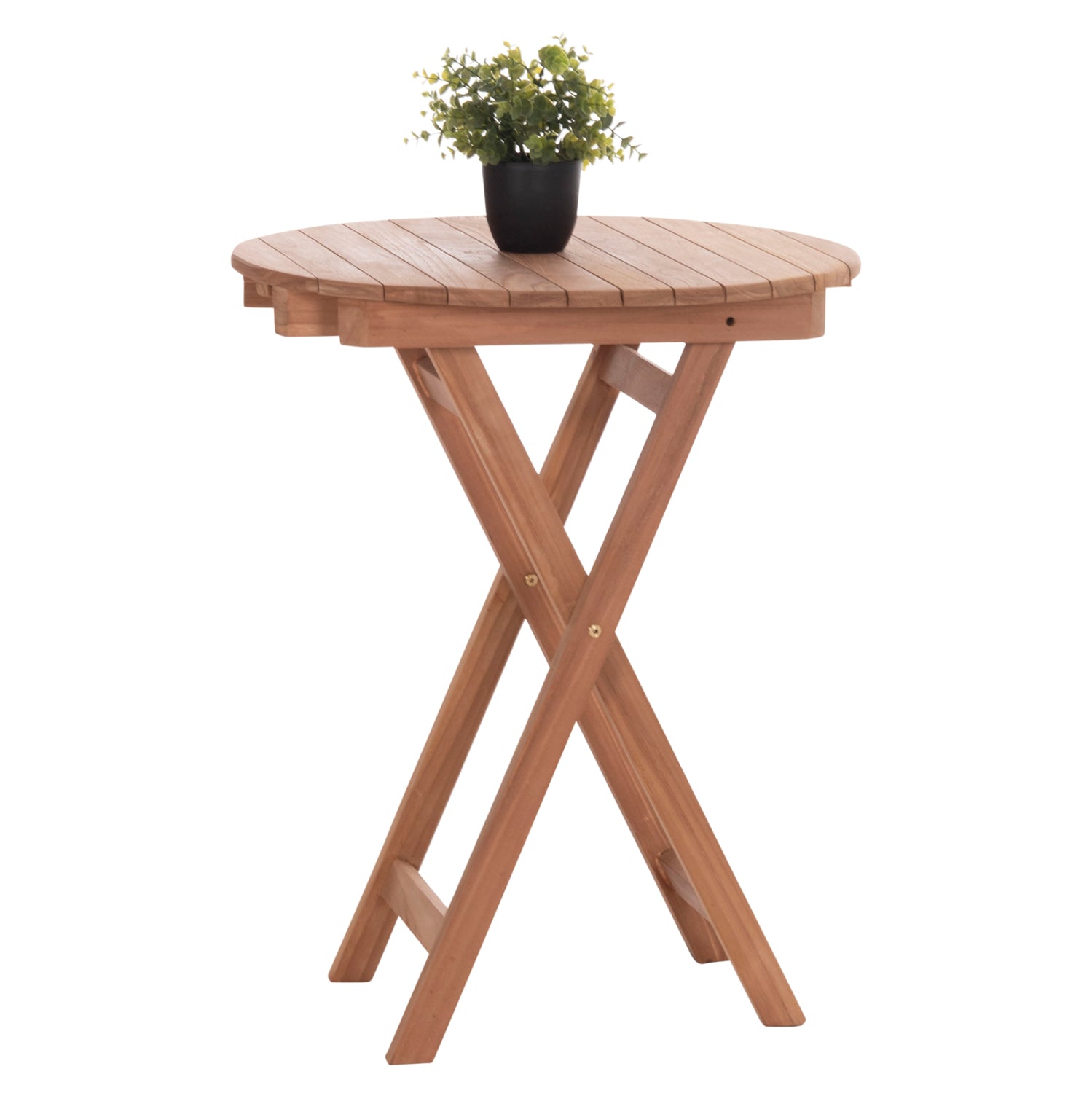 ΤΡΑΠΕΖΙ ΣΚΗΝΟΘΕΤΗ ΣΤΡΟΓΓΥΛΟ HEIDEL HM18120 ΞΥΛΟ TEAK--ΦΥΣΙΚΟ Φ60x75Υεκ. - Pakobazaar