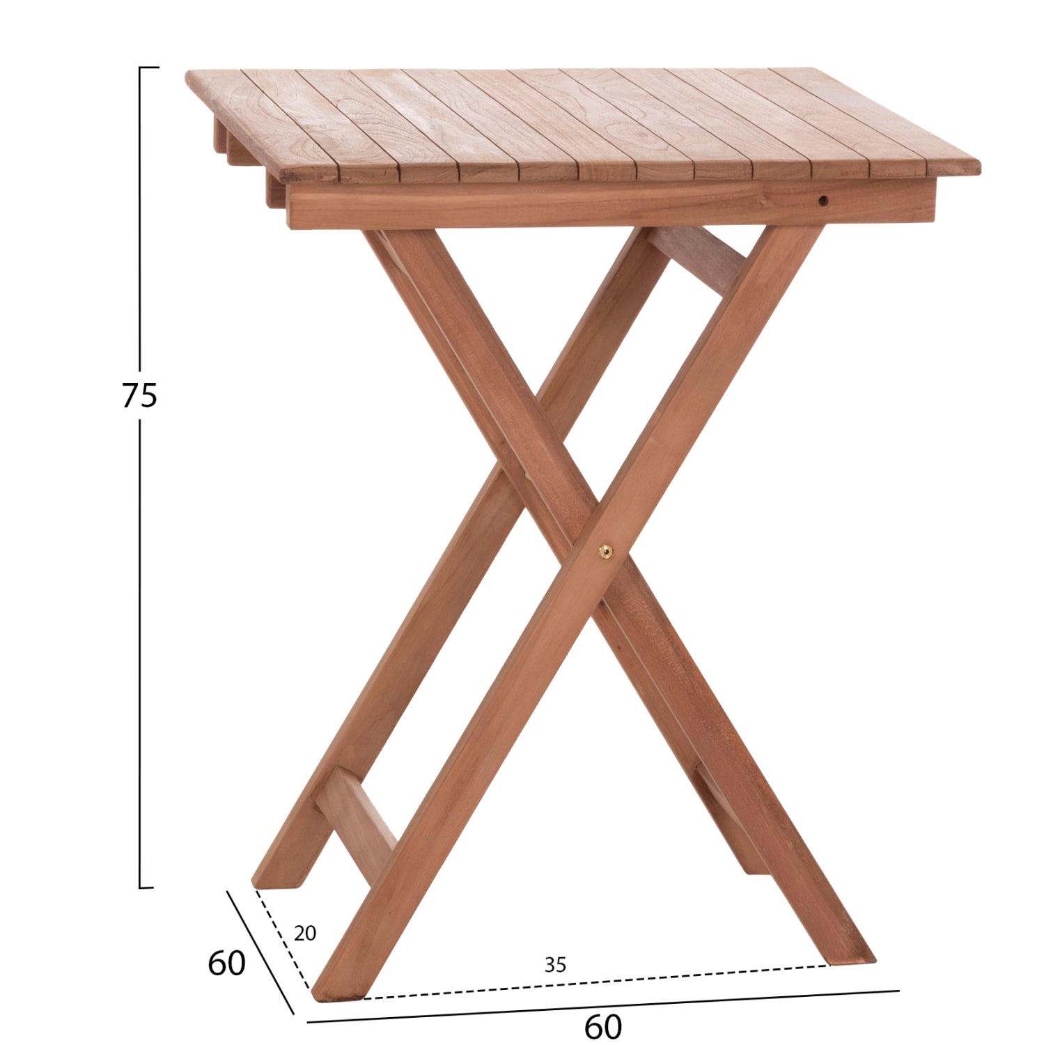 ΤΡΑΠΕΖΙ ΣΚΗΝΟΘΕΤΗ ΤΕΤΡΑΓΩΝΟ HEIDEL HM18121 ΞΥΛΟ TEAK--ΦΥΣΙΚΟ 60x60x75Υεκ. - Pakobazaar