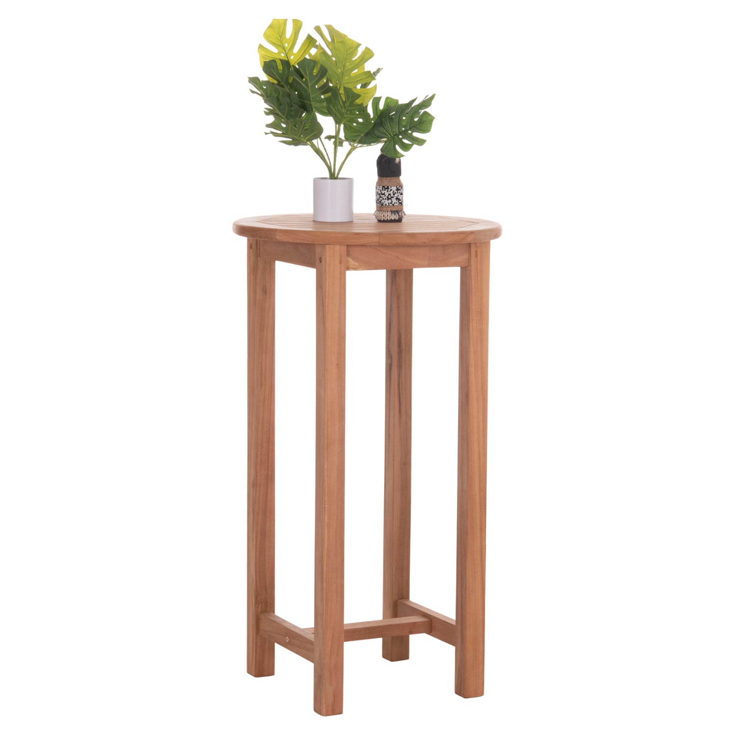 ΤΡΑΠΕΖΙ/ΣΤΑΝΤ ΜΠΑΡ ΣΤΡΟΓΓΥΛΟ PRESSCOT HM18114 ΞΥΛΟ TEAK--ΦΥΣΙΚΟ Φ60x105Υεκ. - Pakobazaar