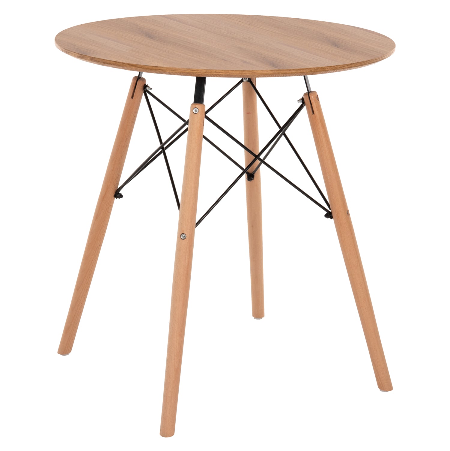 ΤΡΑΠΕΖΙ MINIMAL ΣΤΡΟΓΓΥΛΟ HM0059.04 MDF ΣΕ ΦΥΣΙΚΟ-ΠΟΔΙΑ ΟΞΙΑΣ ΦΥΣΙΚΟ Φ80Χ72Υεκ. - Pakobazaar