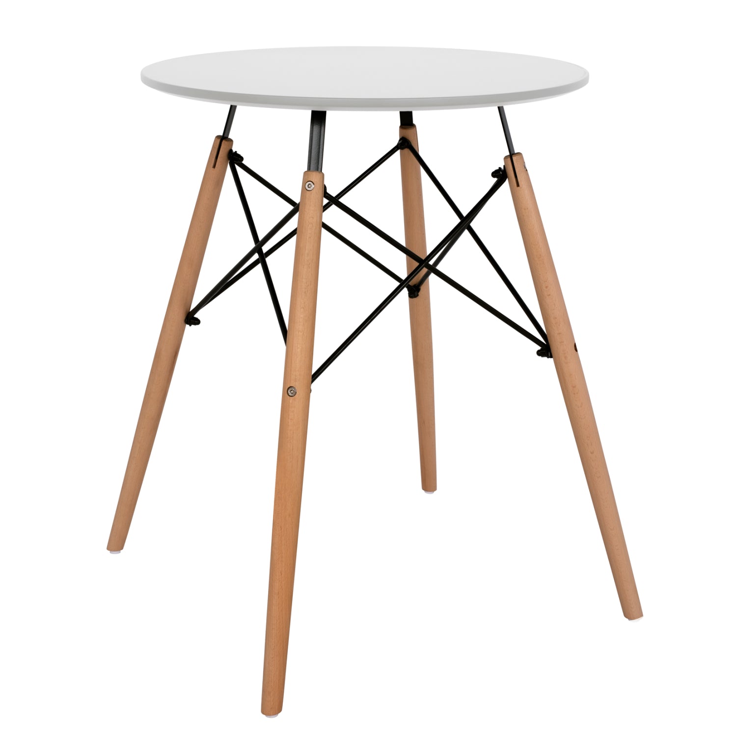 ΤΡΑΠΕΖΙ MINIMAL ΣΤΡΟΓΓΥΛΟ HM0060.01 ΛΕΥΚΟ ΧΡΩΜΑ MDF-ΠΟΔΙΑ ΟΞΙΑΣ ΦΥΣΙΚΟ Φ60Χ72Υεκ. - Pakobazaar