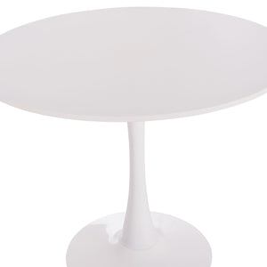 ΤΡΑΠΕΖΙ ΣΤΡΟΓΓΥΛΟ BROLIN HM18141.01 MDF TOP-ΒΑΣΗ ΜΕΤΑΛΛΙΚΗ--ΛΕΥΚΟ Φ90x73Υεκ - Pakobazaar