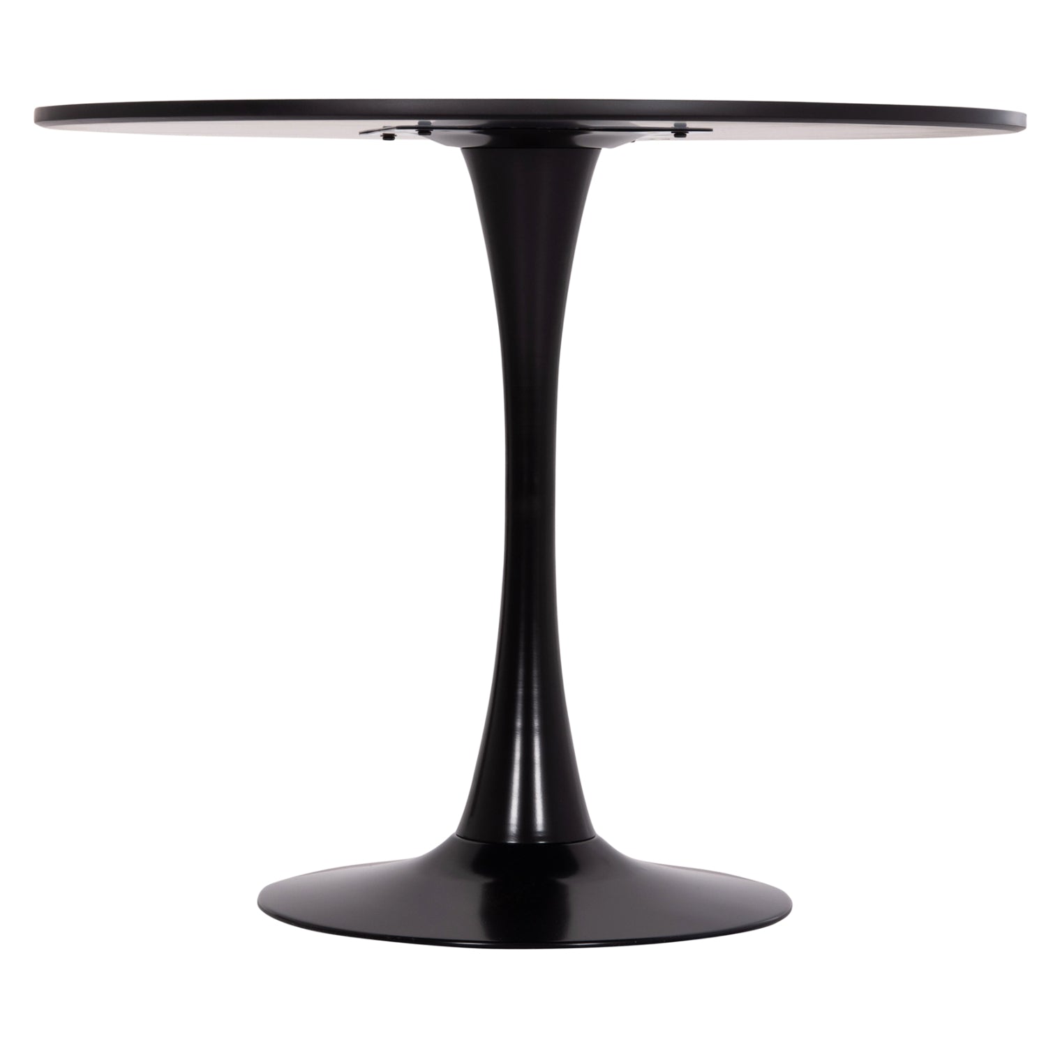 ΤΡΑΠΕΖΙ ΣΤΡΟΓΓΥΛΟ BROLIN HM18141.02 MDF TOP-ΒΑΣΗ ΜΕΤΑΛΛΙΚΗ--ΜΑΥΡΟ Φ90x73Υεκ - Pakobazaar