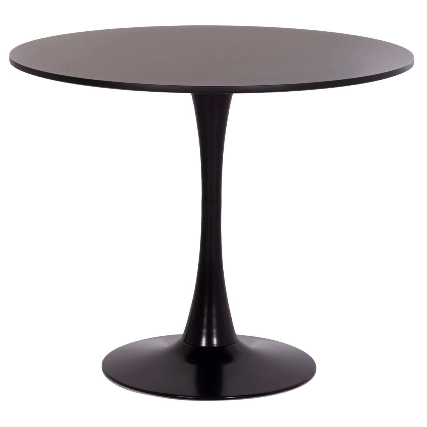 ΤΡΑΠΕΖΙ ΣΤΡΟΓΓΥΛΟ BROLIN HM18141.02 MDF TOP-ΒΑΣΗ ΜΕΤΑΛΛΙΚΗ--ΜΑΥΡΟ Φ90x73Υεκ - Pakobazaar
