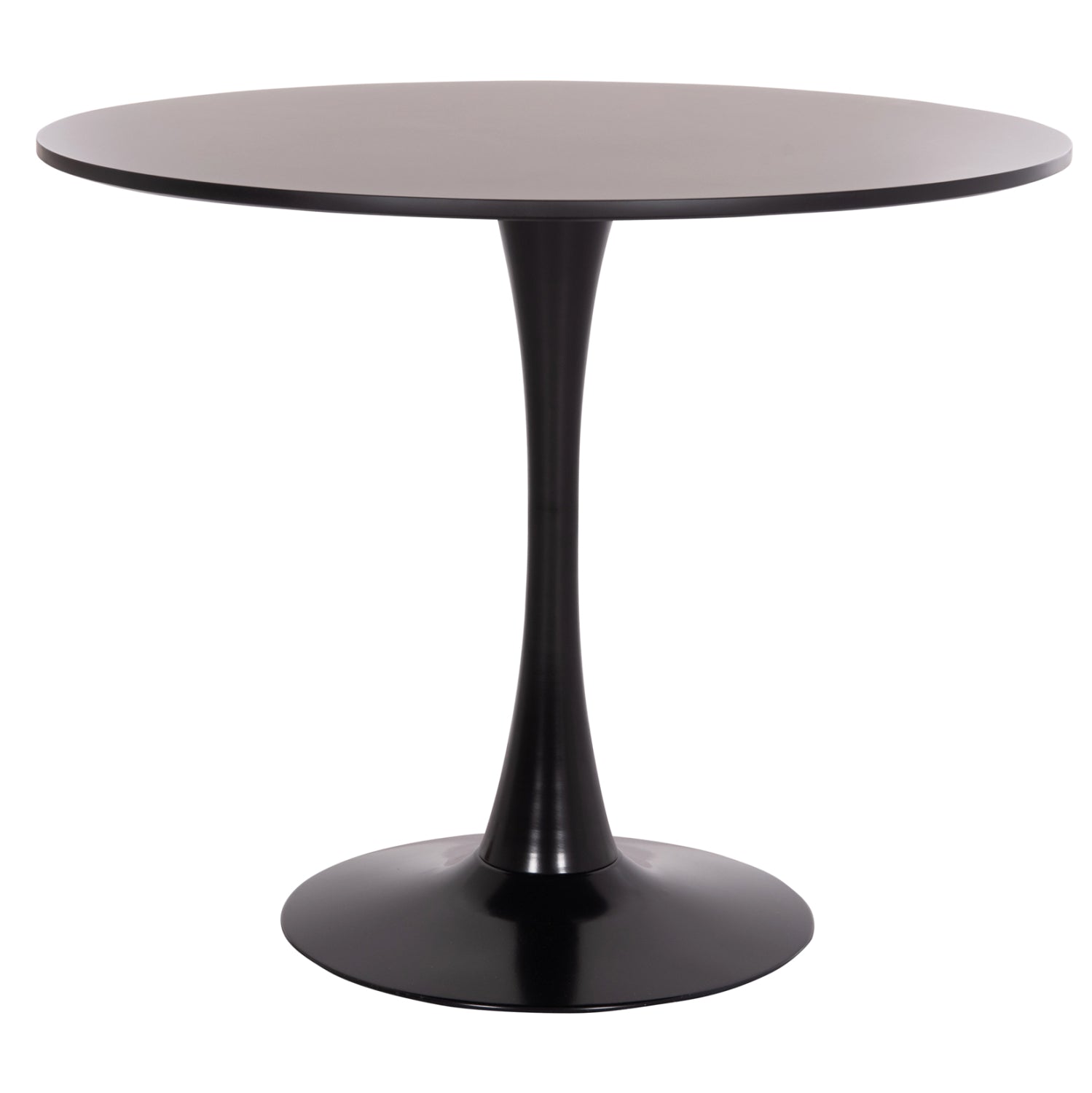 ΤΡΑΠΕΖΙ ΣΤΡΟΓΓΥΛΟ BROLIN HM18141.02 MDF TOP-ΒΑΣΗ ΜΕΤΑΛΛΙΚΗ--ΜΑΥΡΟ Φ90x73Υεκ - Pakobazaar
