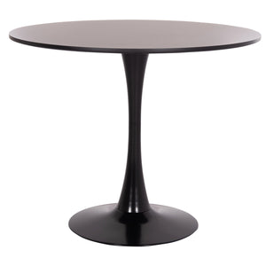 ΤΡΑΠΕΖΙ ΣΤΡΟΓΓΥΛΟ BROLIN HM18141.02 MDF TOP-ΒΑΣΗ ΜΕΤΑΛΛΙΚΗ--ΜΑΥΡΟ Φ90x73Υεκ - Pakobazaar