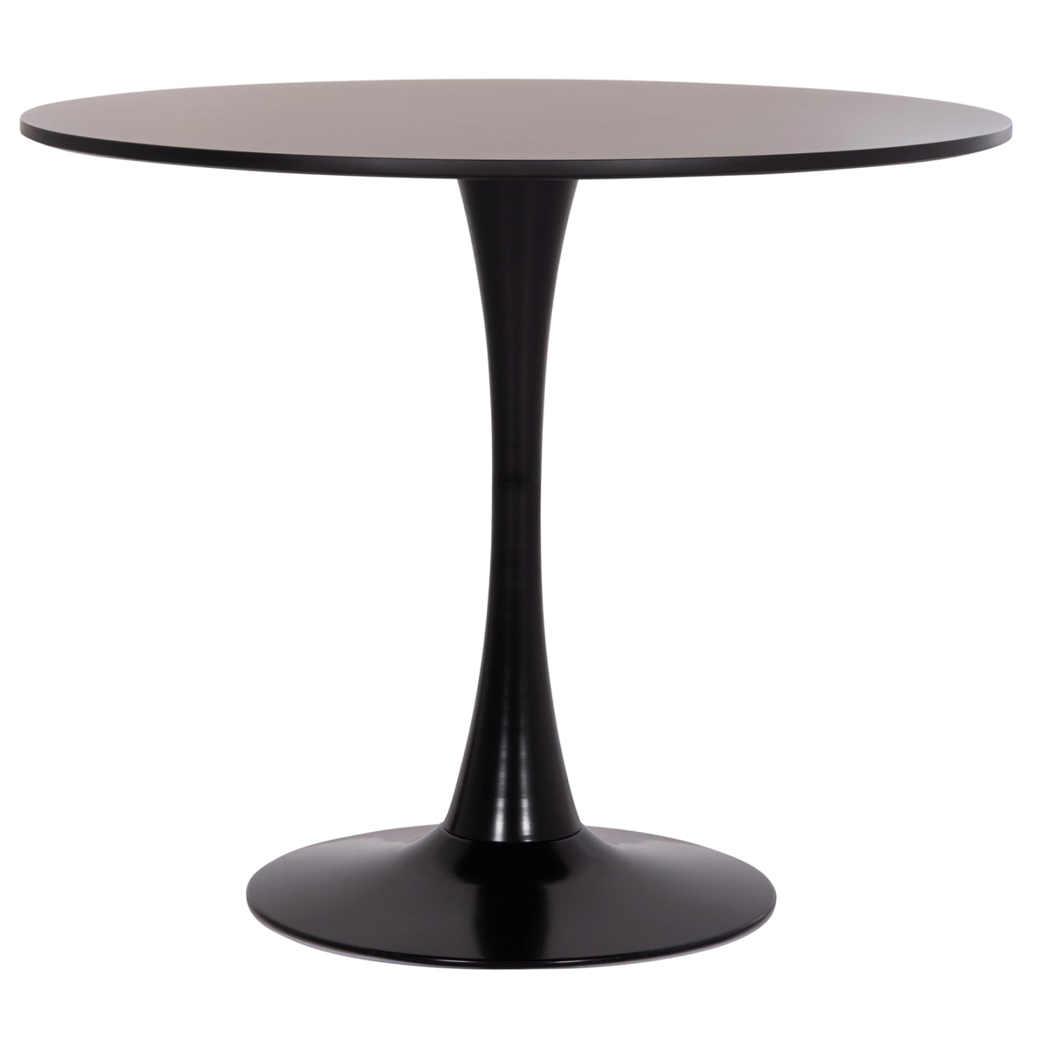 ΤΡΑΠΕΖΙ ΣΤΡΟΓΓΥΛΟ BROLIN HM18141.02 MDF TOP-ΒΑΣΗ ΜΕΤΑΛΛΙΚΗ--ΜΑΥΡΟ Φ90x73Υεκ - Pakobazaar