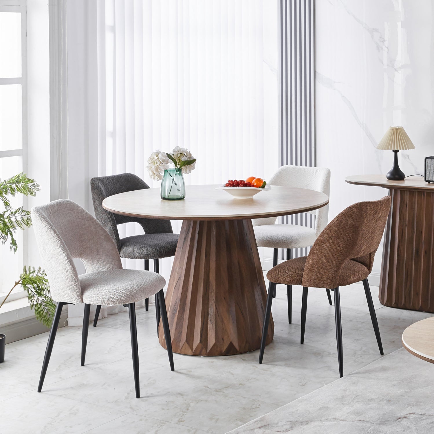 ΤΡΑΠΕΖΙ ΣΤΡΟΓΓΥΛΟ WALDEN HM18440 ΚΕΡΑΜΙΚΟ TOP ΣΕ ΤΡΑΒΕΡΤΙΝΑ--MDF ΒΑΣΗ Φ120x76Υεκ - Pakobazaar