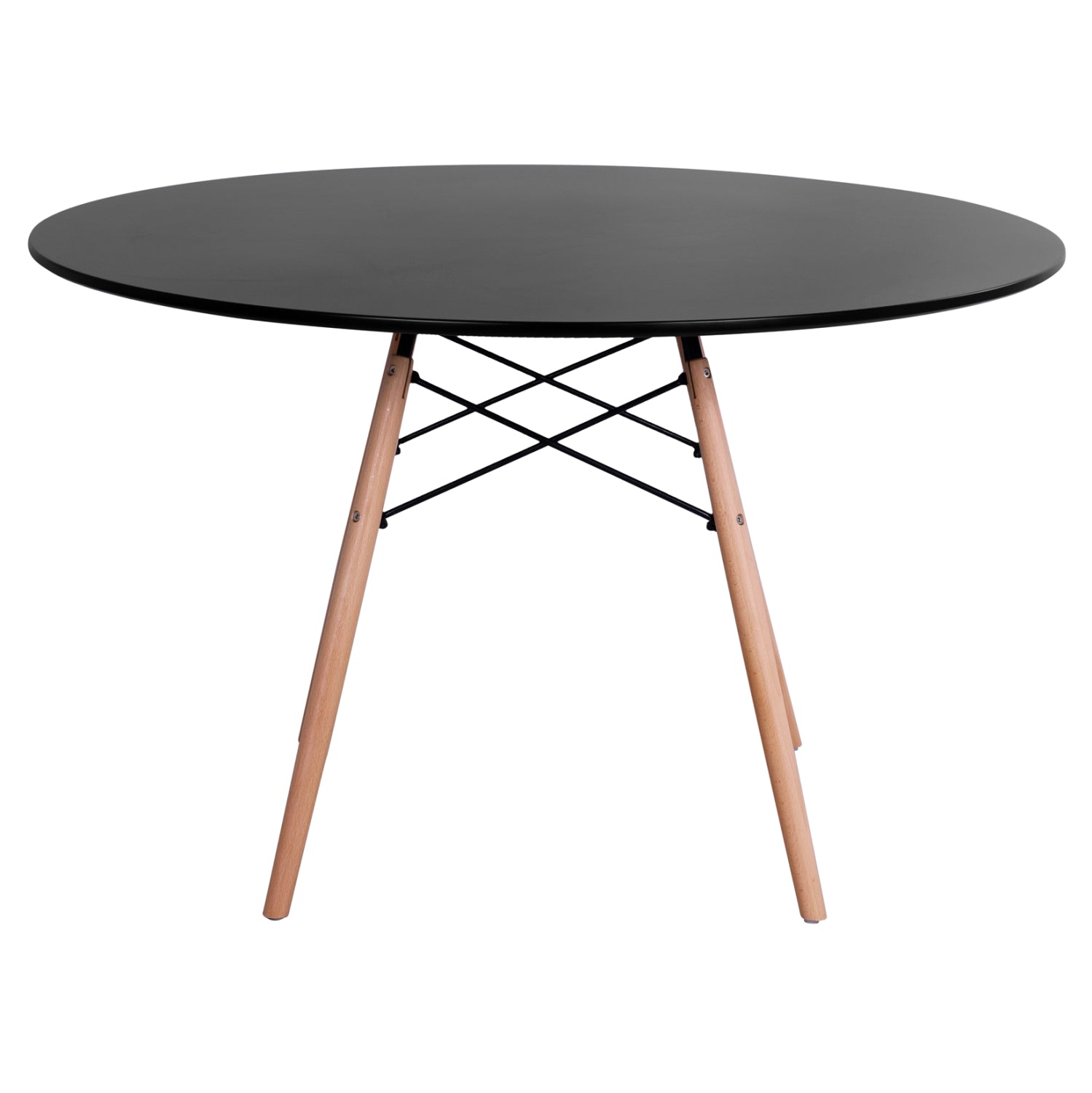 ΤΡΑΠΕΖΙ MINIMAL ΣΤΡΟΓΓΥΛΟ HM8454.02 MDF ΣΕ ΜΑΥΡΟ-ΠΟΔΙΑ ΟΞΙΑΣ ΣΕ ΦΥΣΙΚΟ Φ120Χ74Υεκ. - Pakobazaar