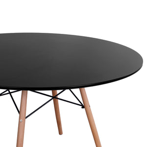 ΤΡΑΠΕΖΙ MINIMAL ΣΤΡΟΓΓΥΛΟ HM8454.02 MDF ΣΕ ΜΑΥΡΟ-ΠΟΔΙΑ ΟΞΙΑΣ ΣΕ ΦΥΣΙΚΟ Φ120Χ74Υεκ. - Pakobazaar