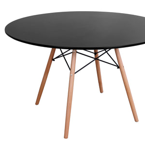 ΤΡΑΠΕΖΙ MINIMAL ΣΤΡΟΓΓΥΛΟ HM8454.02 MDF ΣΕ ΜΑΥΡΟ-ΠΟΔΙΑ ΟΞΙΑΣ ΣΕ ΦΥΣΙΚΟ Φ120Χ74Υεκ. - Pakobazaar