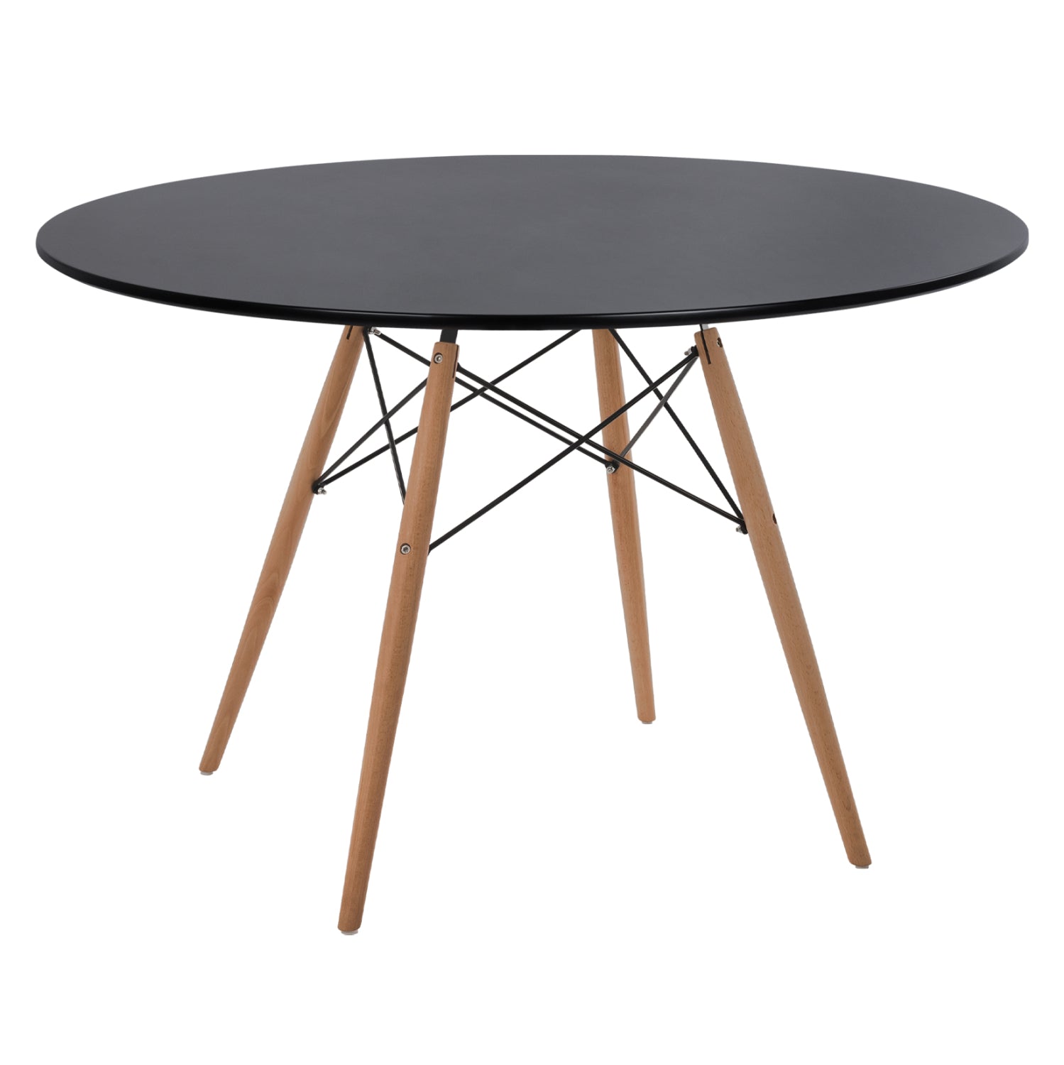ΤΡΑΠΕΖΙ MINIMAL ΣΤΡΟΓΓΥΛΟ HM8454.02 MDF ΣΕ ΜΑΥΡΟ-ΠΟΔΙΑ ΟΞΙΑΣ ΣΕ ΦΥΣΙΚΟ Φ120Χ74Υεκ. - Pakobazaar