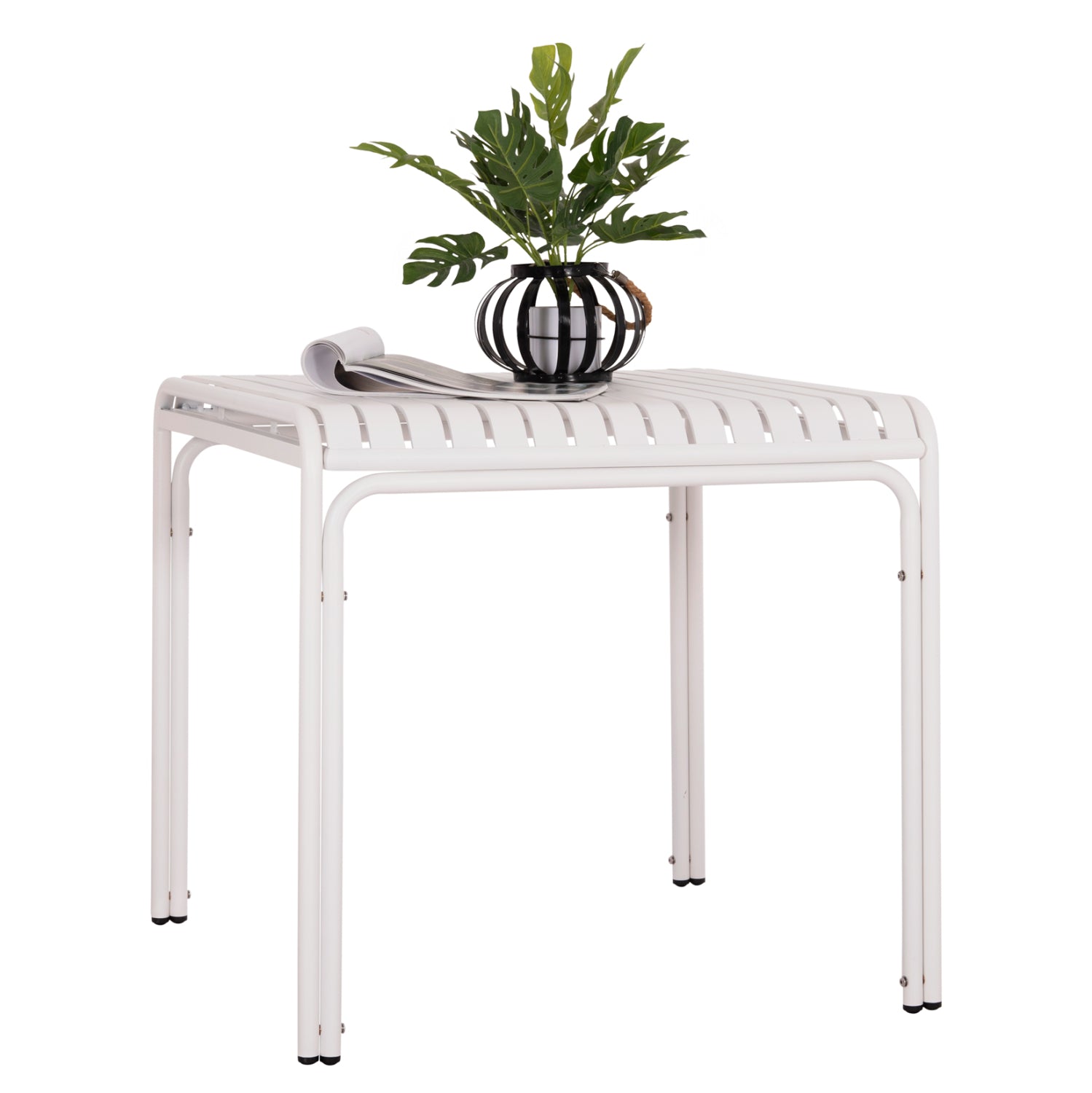 ΤΡΑΠΕΖΙ ΤΕΤΡΑΓΩΝΟ ΑΛΟΥΜΙΝΙΟΥ RACHEL HM6338.02 ΛΕΥΚΟ 80x80x75Υεκ. - Pakobazaar