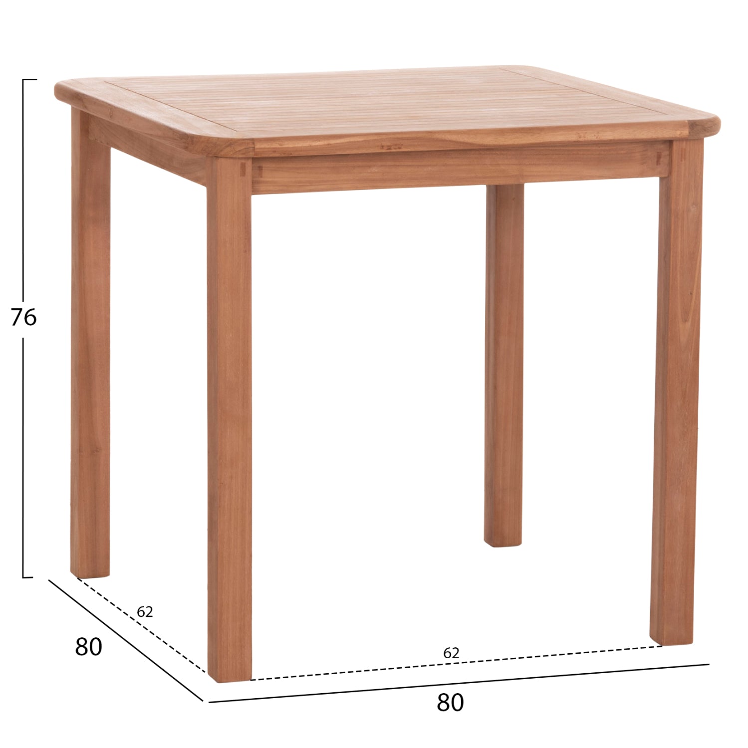 ΤΡΑΠΕΖΙ ΤΕΤΡΑΓΩΝΟ PRESSCOT HM18122 ΞΥΛΟ TEAK--ΦΥΣΙΚΟ 80x80x76Υεκ. - Pakobazaar