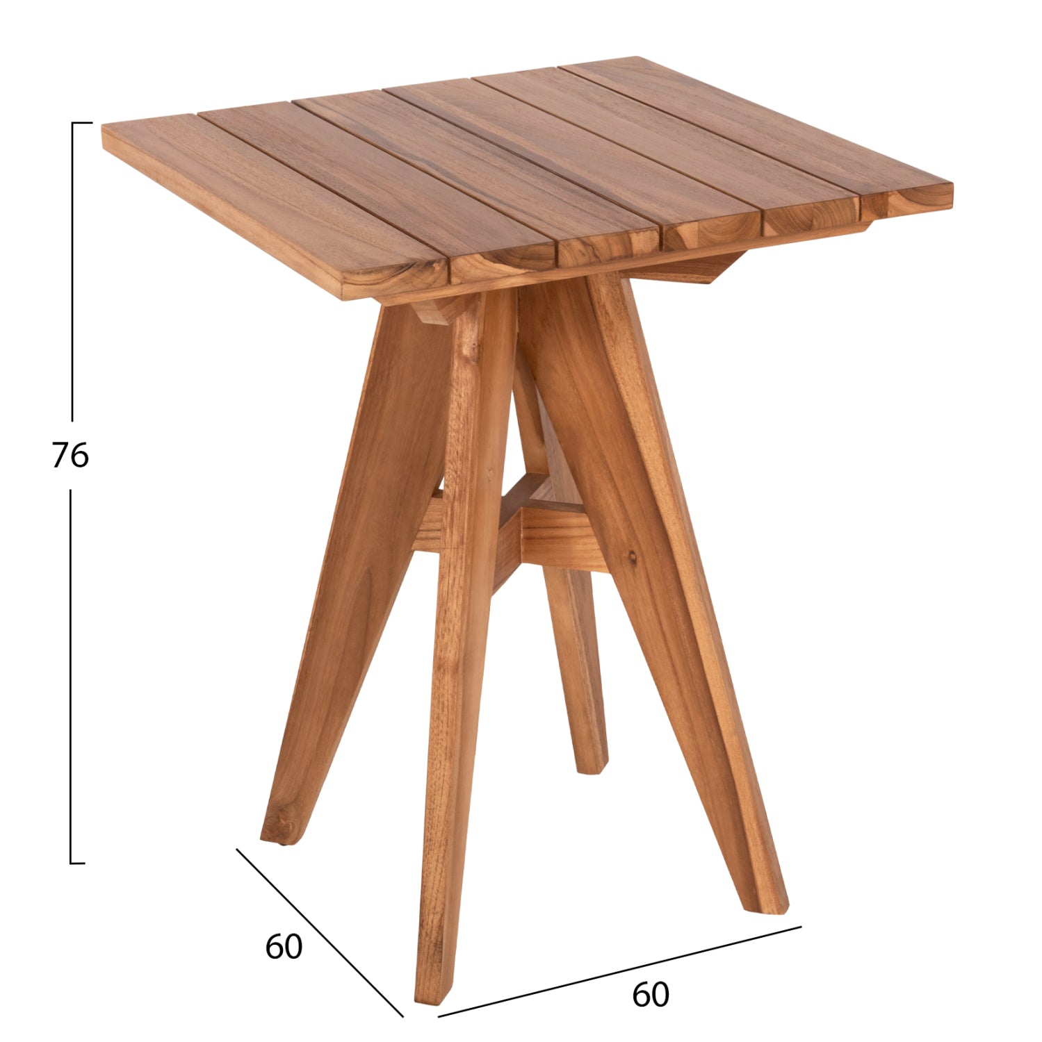ΤΡΑΠΕΖΙ ΤΕΤΡΑΓΩΝΟ LEO HM9860.11 ΜΑΣΙΦ ΞΥΛΟ ΤΕΑΚ 60x60x75Υεκ. - Pakobazaar
