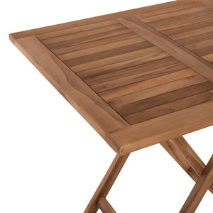 ΤΡΑΠΕΖΙ ΤΕΤΡΑΓΩΝΟ KENDALL ΠΤΥΣΣΟΜΕΝΟ HM9544 TEAK ΣΕ ΦΥΣΙΚΟ ΧΡΩΜΑ 80x80x75Yεκ. - Pakobazaar