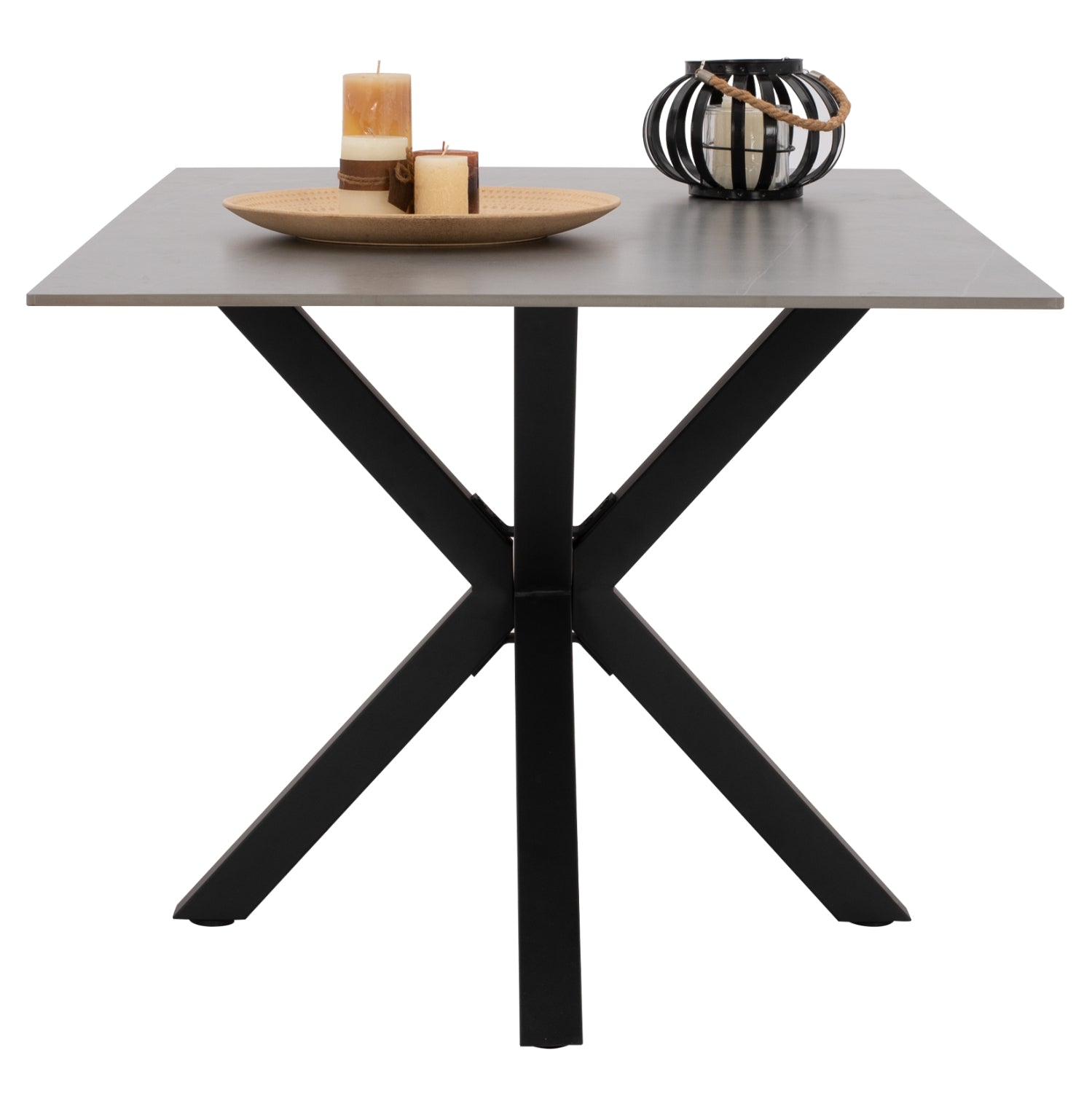 ΤΡΑΠΕΖΙ ΤΡΑΠΕΖΑΡΙΑΣ SYNTEC HM9308.03 SINTERED STONE ΓΚΡΙ ΜΕΤΑΛΛΙΚΑ ΠΟΔΙΑ 160x90x75Υεκ. - Pakobazaar