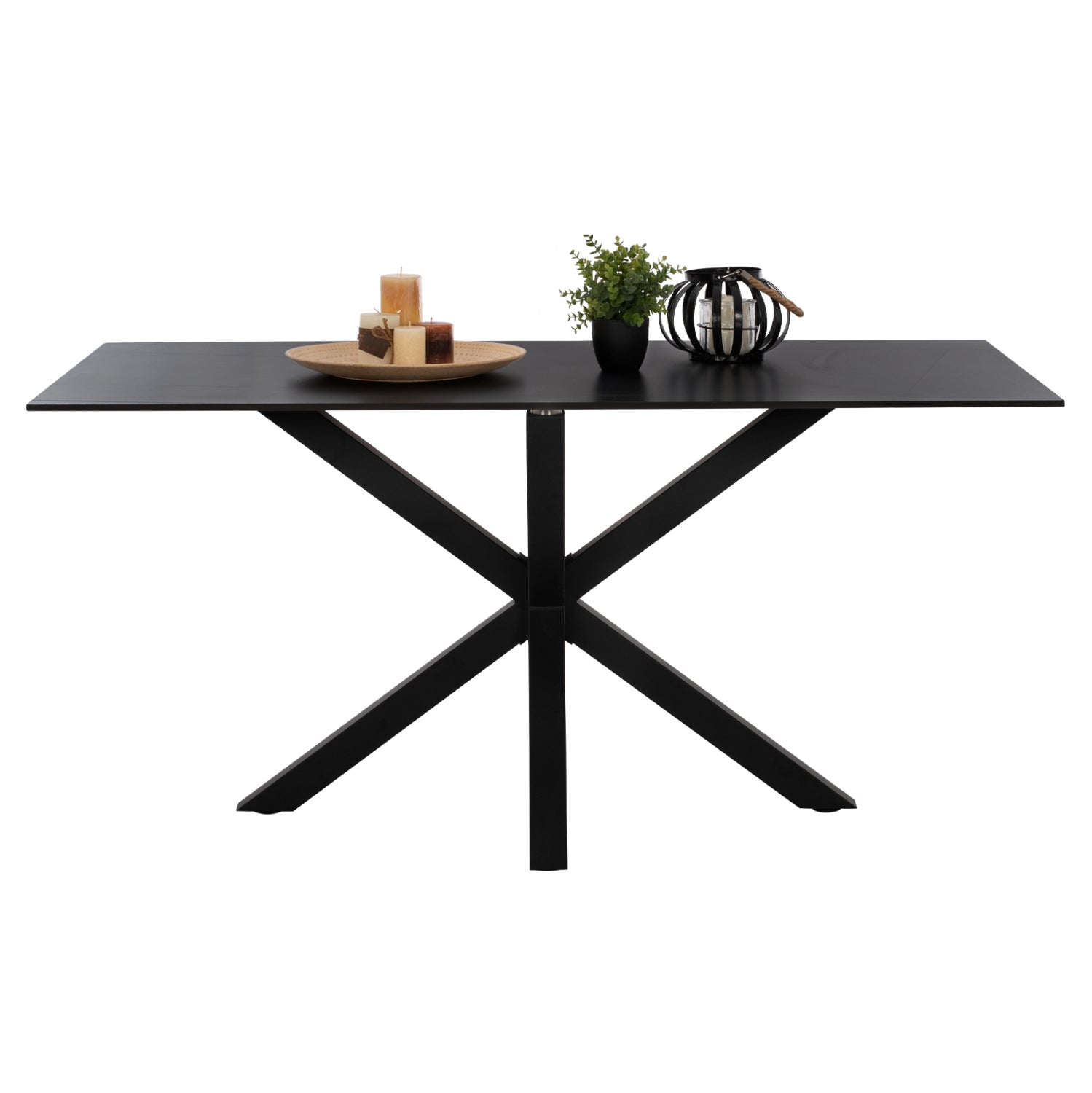 ΤΡΑΠΕΖΙ ΤΡΑΠΕΖΑΡΙΑΣ SYNTEC HM9308.01 SINTERED STONE ΜΑΥΡΟ ΜΕΤΑΛΛΙΚΑ ΠΟΔΙΑ 160x90x75Y εκ. - Pakobazaar