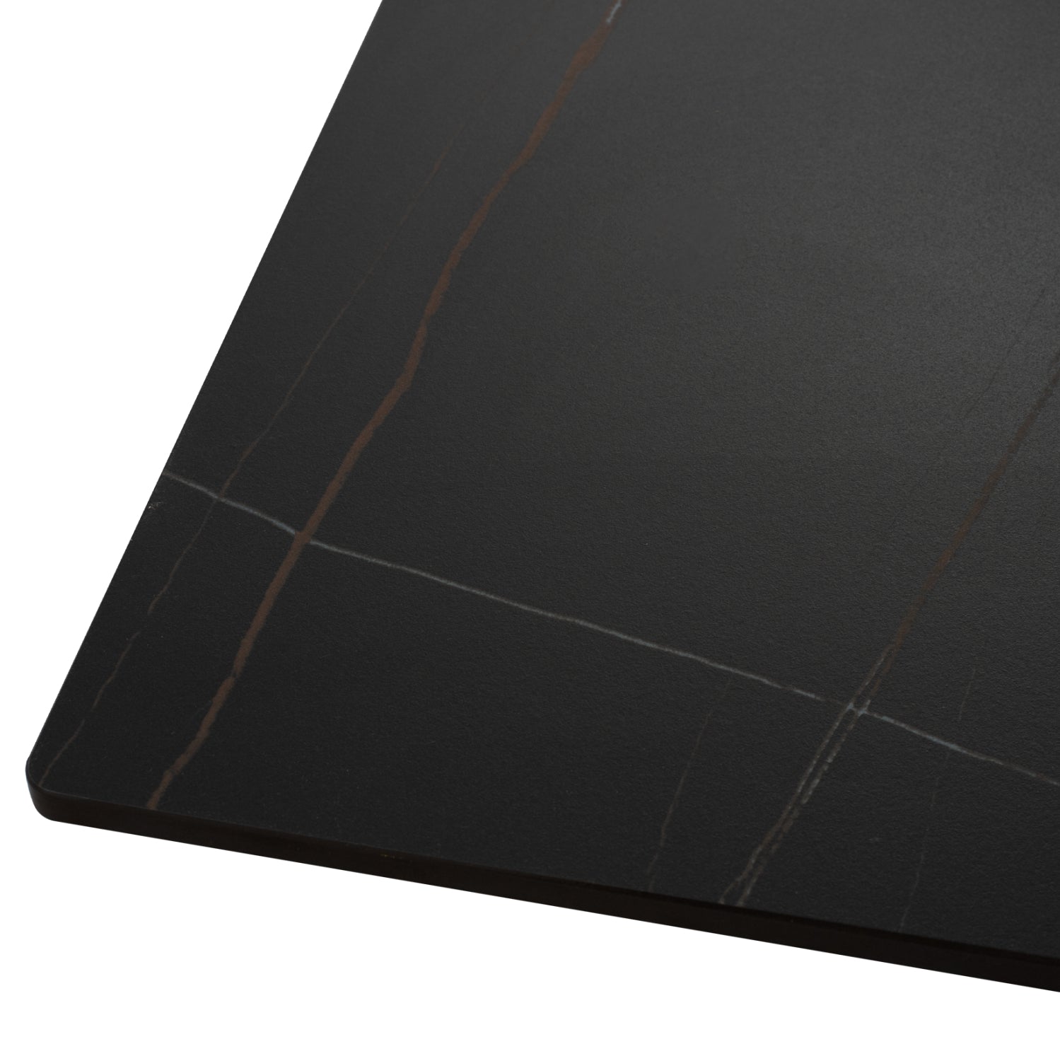 ΤΡΑΠΕΖΙ ΤΡΑΠΕΖΑΡΙΑΣ SYNTEC HM9308.01 SINTERED STONE ΜΑΥΡΟ ΜΕΤΑΛΛΙΚΑ ΠΟΔΙΑ 160x90x75Y εκ. - Pakobazaar