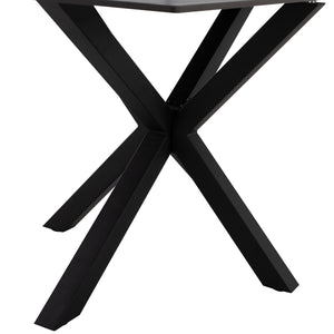 ΤΡΑΠΕΖΙ ΤΡΑΠΕΖΑΡΙΑΣ SYNTEC HM9308.01 SINTERED STONE ΜΑΥΡΟ ΜΕΤΑΛΛΙΚΑ ΠΟΔΙΑ 160x90x75Y εκ. - Pakobazaar